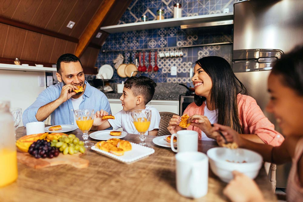 Family having breakfast in Richmond VA