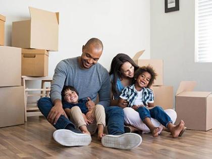 Family doing residential local move